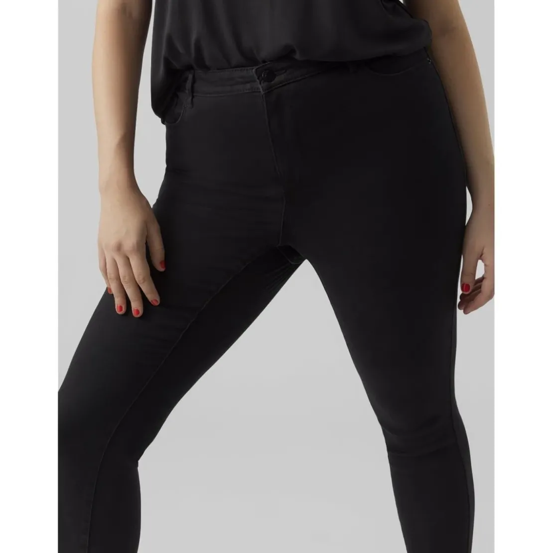 Vero ModaJean skinny taille haute noir en coton Elle