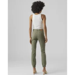 Vero ModaJean slim taille moyenne vert foncé en coton
