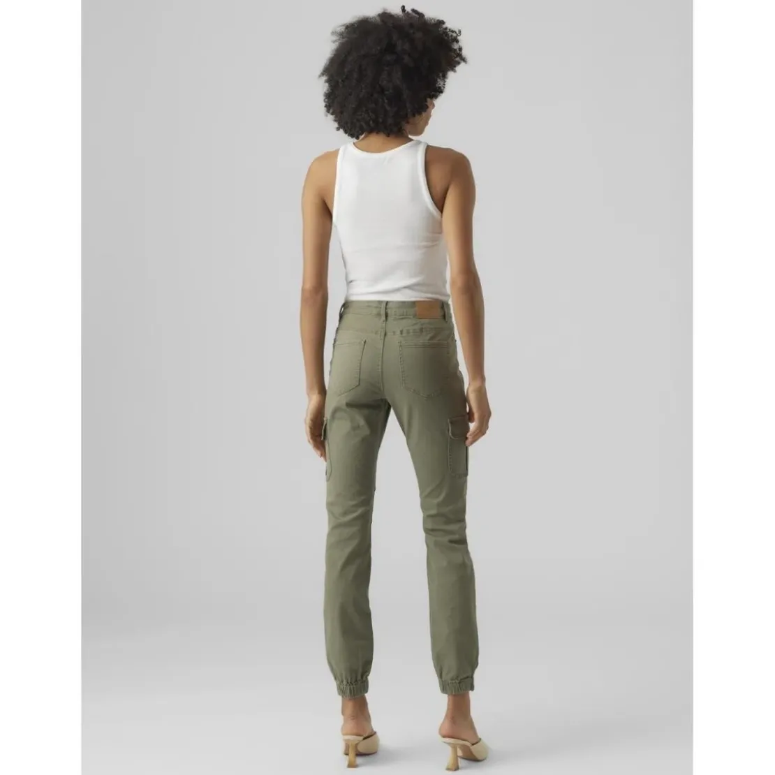 Vero ModaJean slim taille moyenne vert foncé en coton