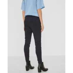 Vero ModaPantalon Loose Fit Taille moyenne Pleine longueur bleu en viscose Zola
