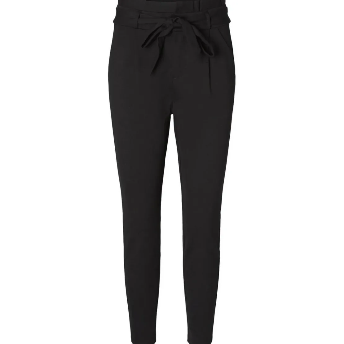 Vero ModaPantalon paperbag Loose Fit Taille haute Pleine longueur noir en viscose