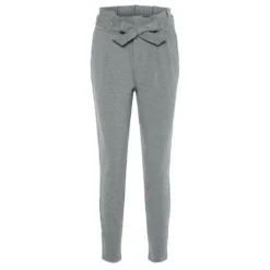 Vero ModaPantalon paperbag Loose Fit Taille haute Pleine longueur gris en viscose