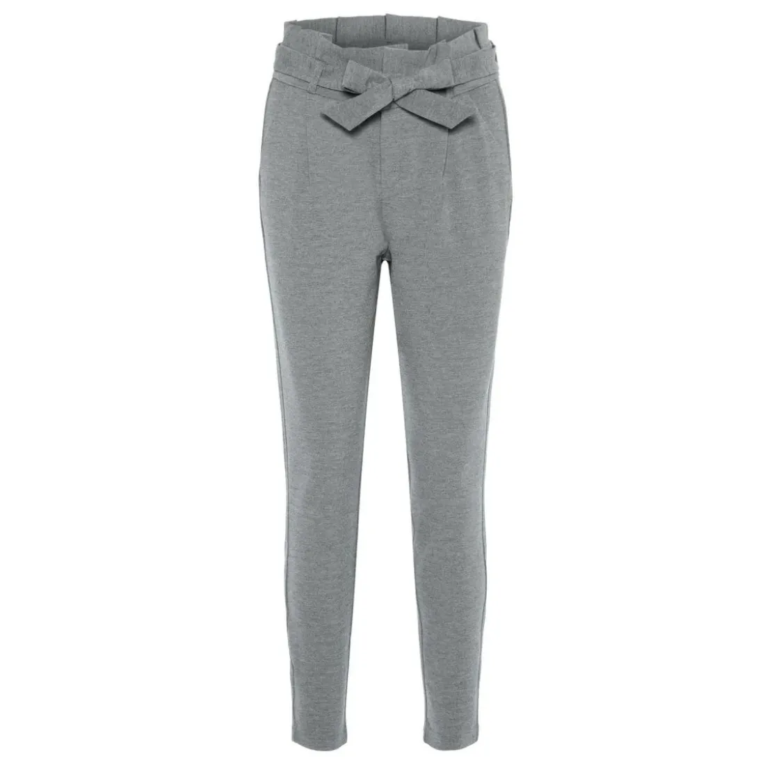 Vero ModaPantalon paperbag Loose Fit Taille haute Pleine longueur gris en viscose