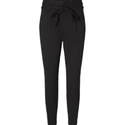 Vero ModaPantalon paperbag Loose Fit Taille haute noir en viscose Nell