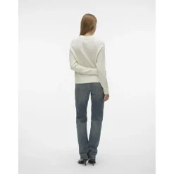 Vero ModaPull col rond manches longues blanc Louise