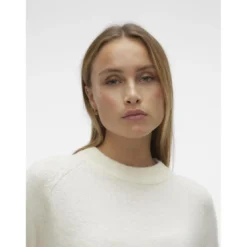 Vero ModaPull col rond manches longues blanc Louise