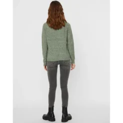 Vero ModaPull en maille Col rond Manches longues vert Zola