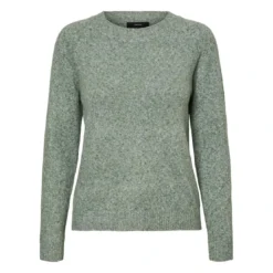 Vero ModaPull en maille Col rond Manches longues vert Zola
