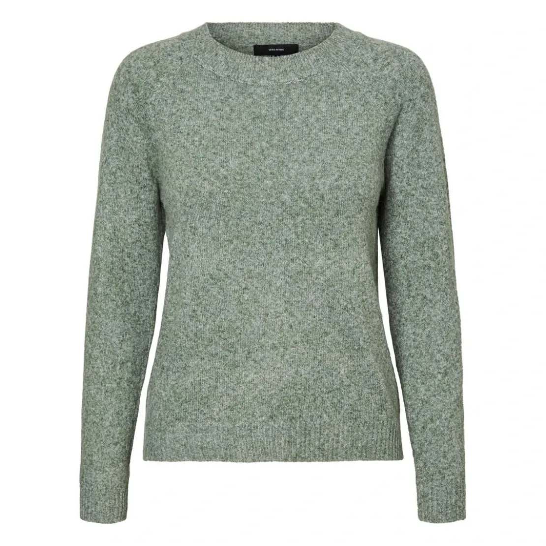 Vero ModaPull en maille Col rond Manches longues vert Zola