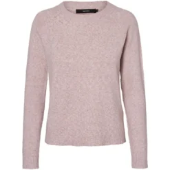 Vero ModaPull en maille Col rond Manches longues violet Nola