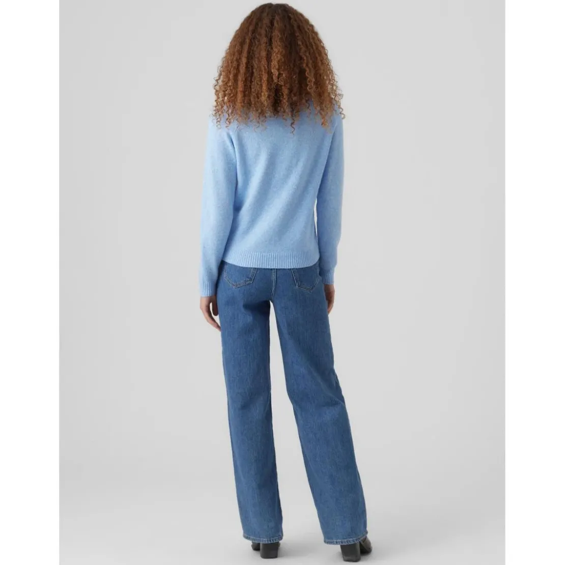 Vero ModaPull en maille Col rond Manches longues bleu Liz