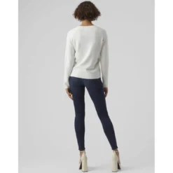 Vero ModaPull en maille col rond blanc