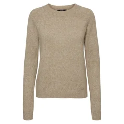 Vero ModaPull en maille Col rond Manches longues marron Sue