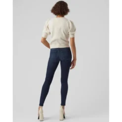 Vero ModaPull en maille Col rond Manches 2/4 beige gris