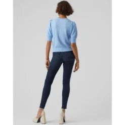Vero ModaPull en maille Col rond Manches 2/4 bleu