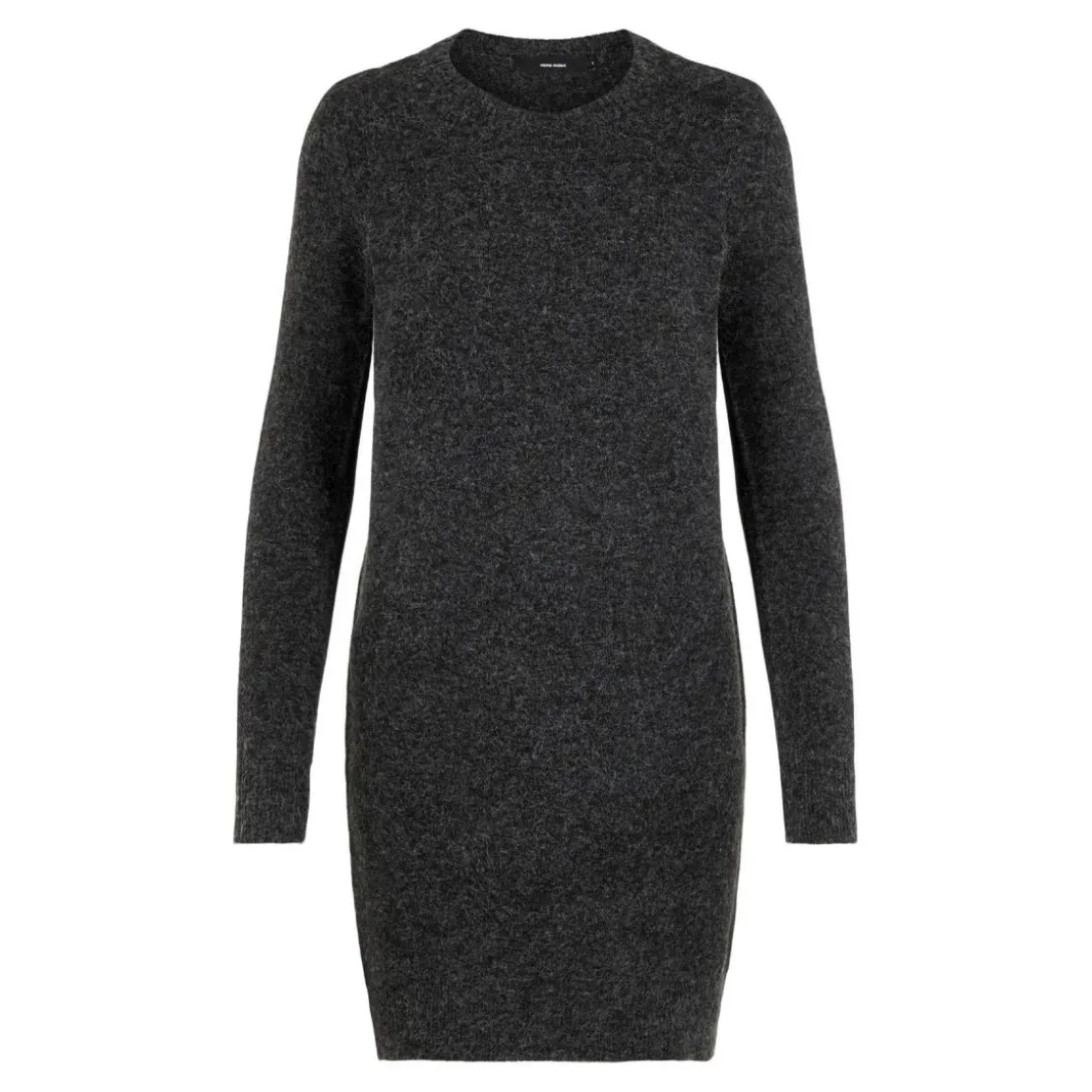 Vero ModaRobe en maille Relaxed Fit Col rond Manches longues Au-dessus du genou noir