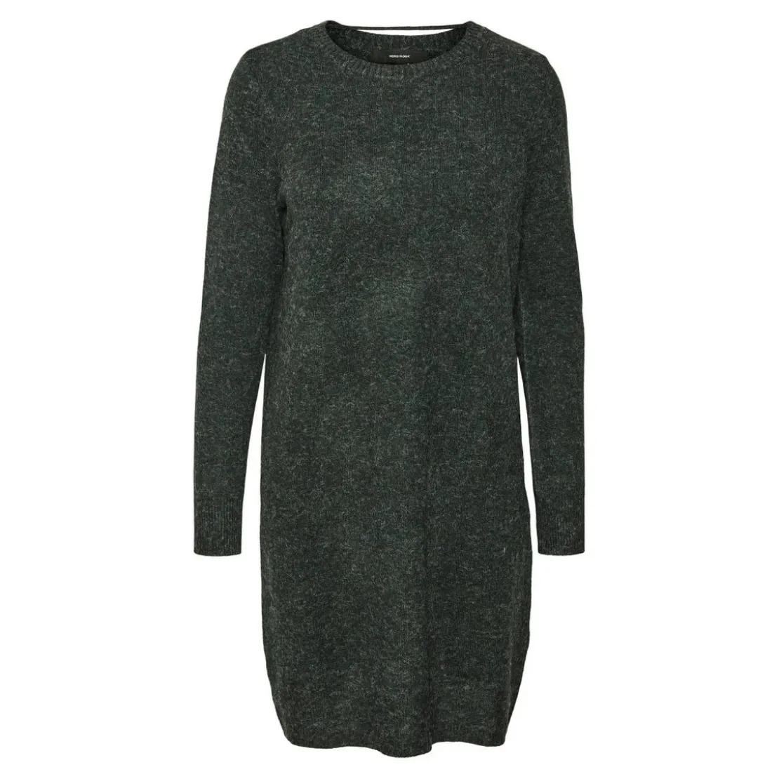 Vero ModaRobe en maille Relaxed Fit Col rond Manches longues Au-dessus du genou vert