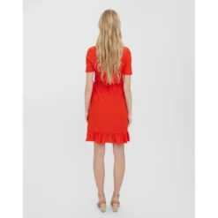 Vero ModaRobe Regular Fit Col rond Manches courtes orange