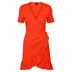 Vero ModaRobe Regular Fit Col rond Manches courtes orange
