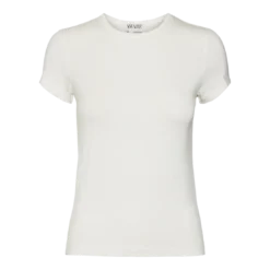 Vero ModaTop col rond blanc Esme en coton