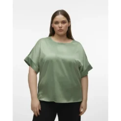 Vero ModaTop col rond manches volumineuses manches 2/4 vert Nola