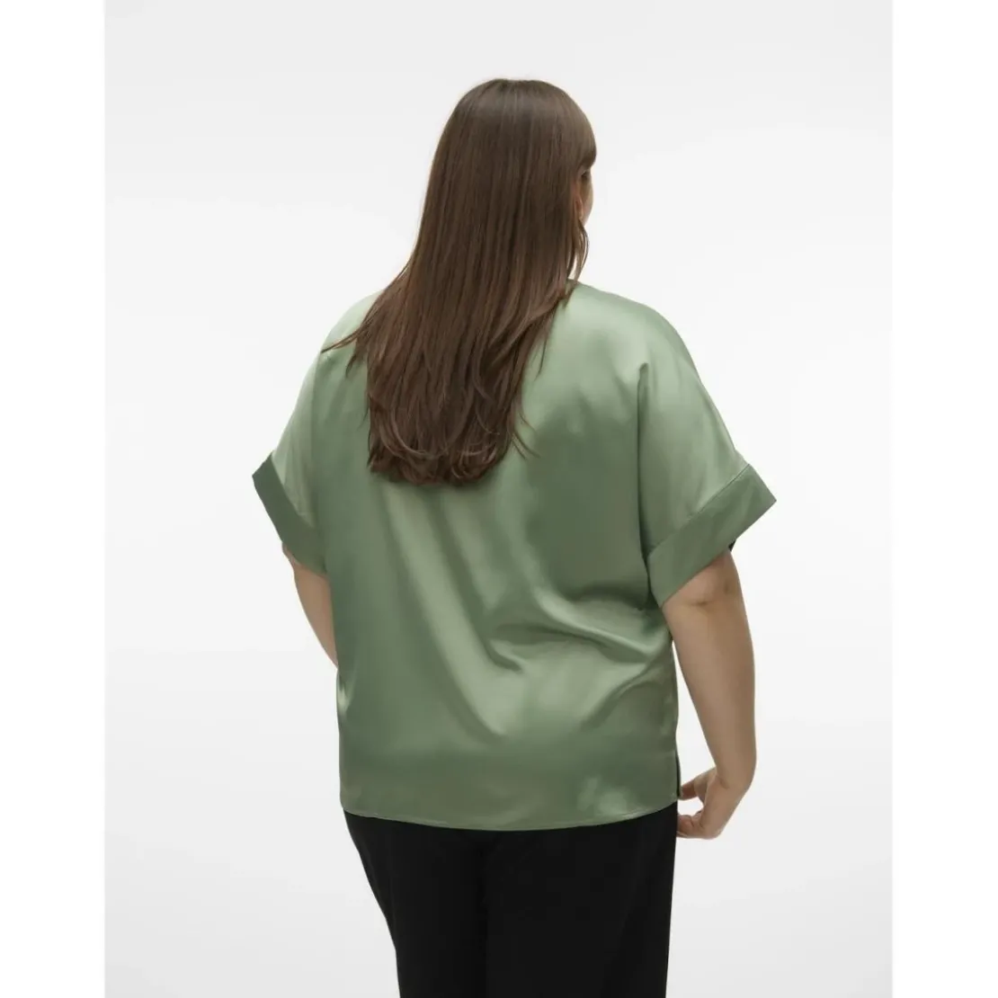 Vero ModaTop col rond manches volumineuses manches 2/4 vert Nola
