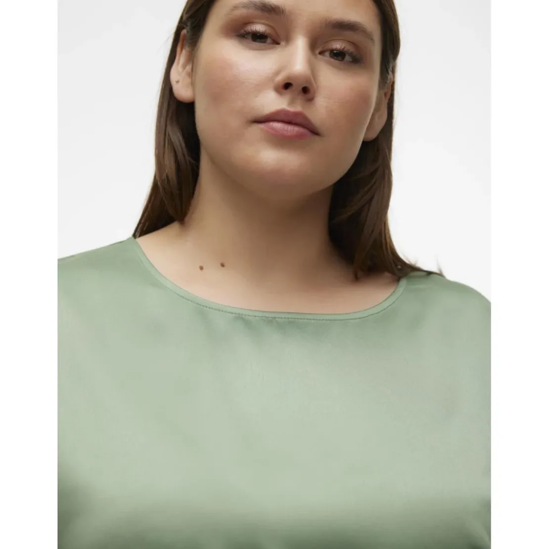 Vero ModaTop col rond manches volumineuses manches 2/4 vert Nola