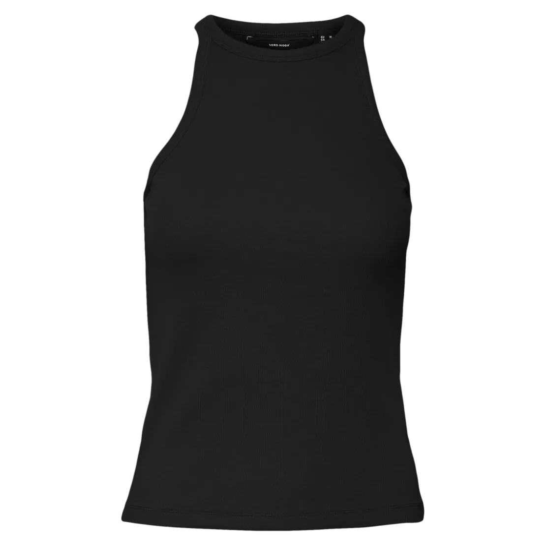 Vero ModaTop col rond sans manches noir en coton bio Tia