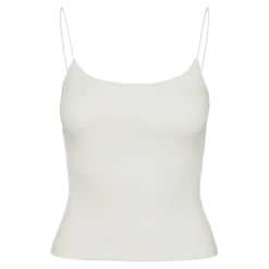 Vero ModaTop court col rond sans manches blanc en coton Ida