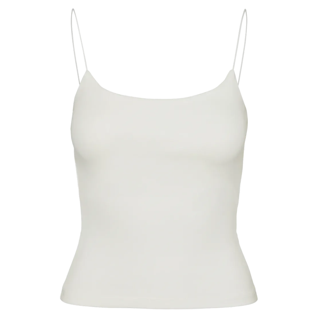 Vero ModaTop court col rond sans manches blanc en coton Ida