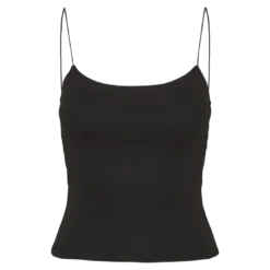 Vero ModaTop court col rond sans manches noir en coton Queen
