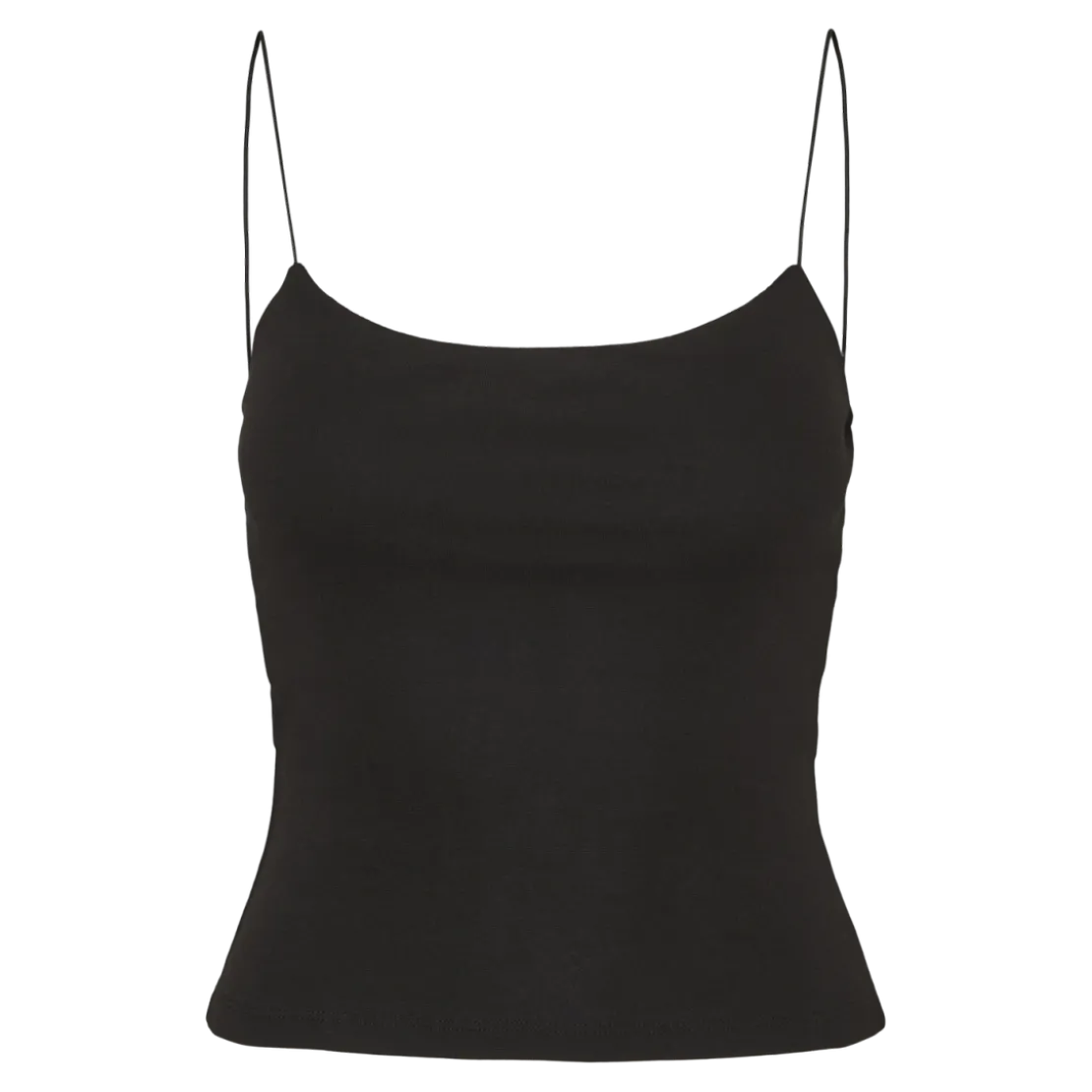 Vero ModaTop court col rond sans manches noir en coton Queen