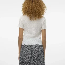 Vero ModaTop manches courtes et col rond en polyester recyclé Shelby blanc Xena