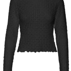 Vero ModaTop manches longues en polyester recyclé Shelby noir Ula