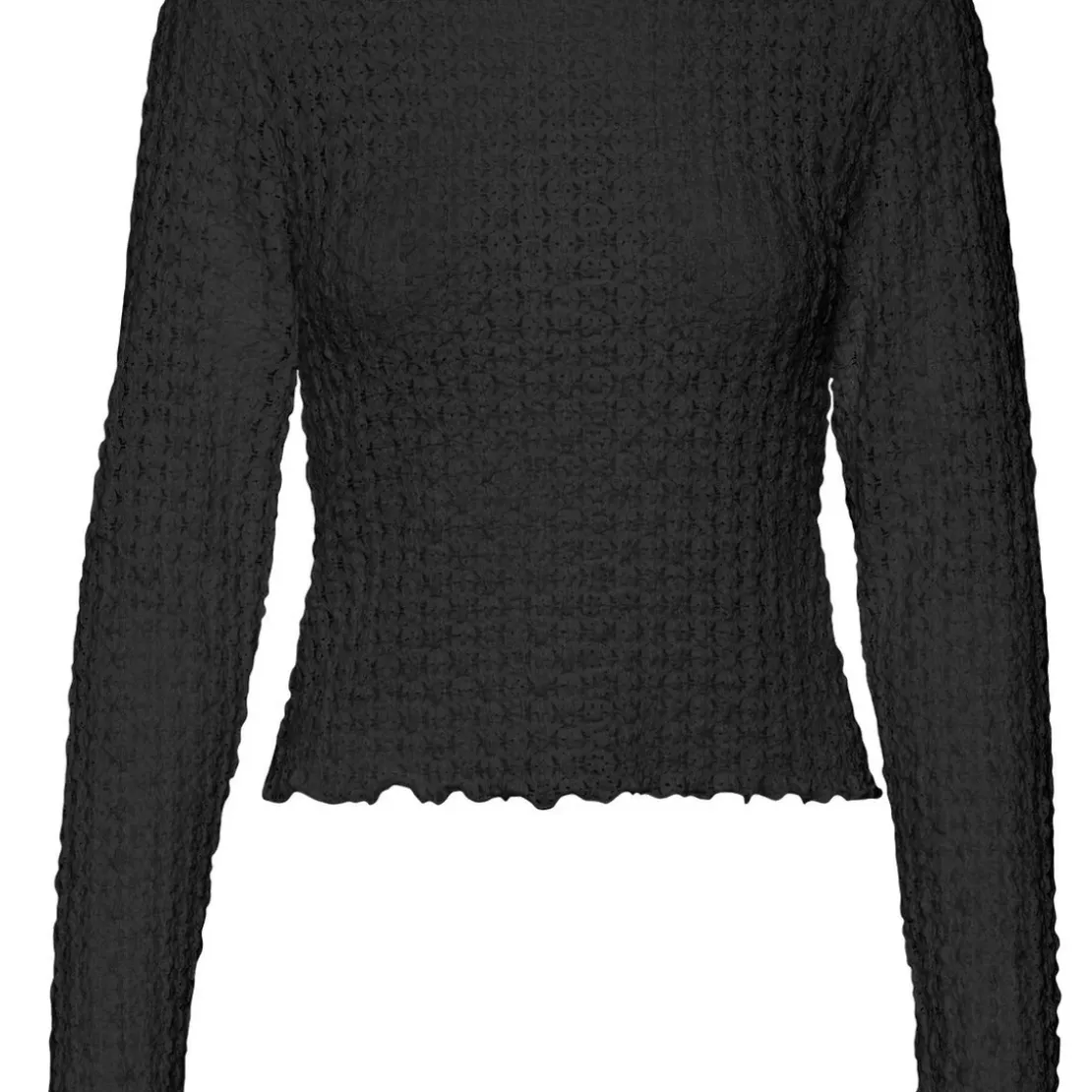 Vero ModaTop manches longues en polyester recyclé Shelby noir Ula
