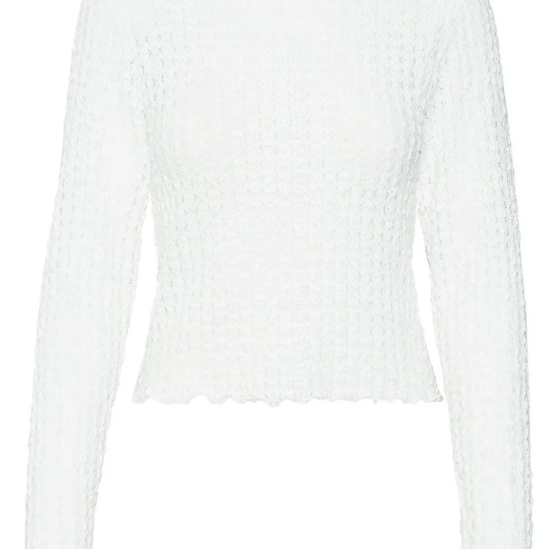 Vero ModaTop manches longues et col rond en polyester recyclé Shelby blanc Zola