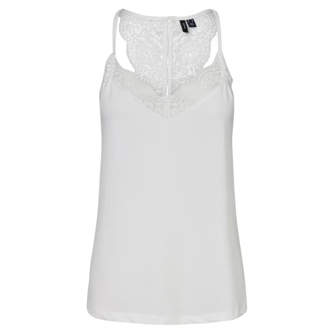 Vero ModaTop Regular Fit Col en V Sans manches Longueur regular blanc