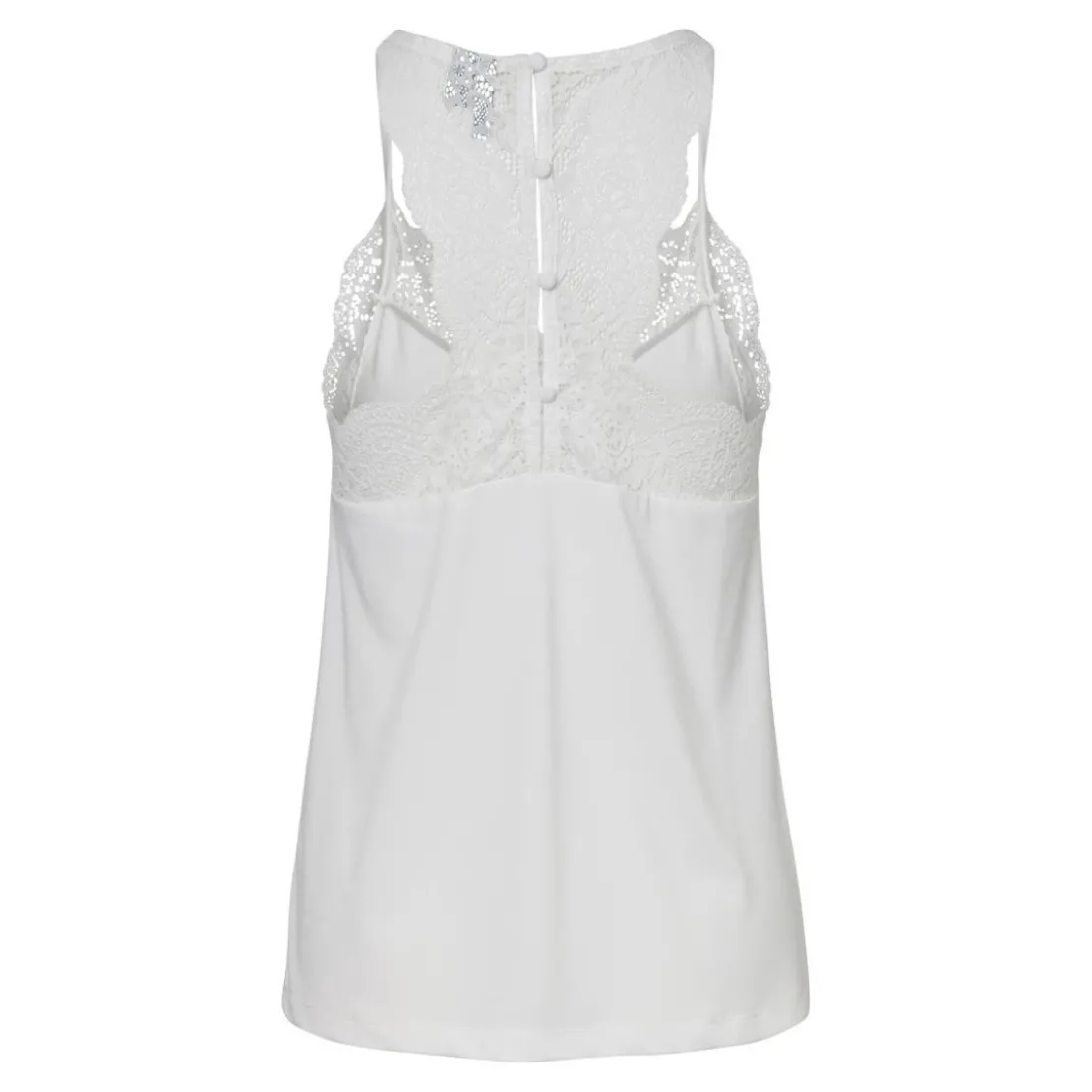 Vero ModaTop Regular Fit Col en V Sans manches Longueur regular blanc
