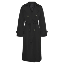 Vero ModaTrench coat fermeture à double boutonnage. fermeture par ceinture col à revers noir Quin