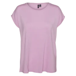 Vero ModaT-shirt longueur regular col rond épaules tombantes manches courtes violet Bree