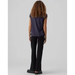 Vero ModaT-shirt Regular Fit Col rond Manches courtes Longueur regular bleu Lina