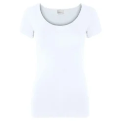 Vero ModaT-shirt Regular Fit Col en U Manches courtes blanc