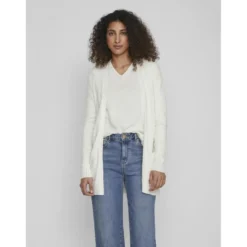 VilaCardigan col fendublanc en viscose