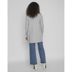 VilaCardigan col fendugris en viscose Faye