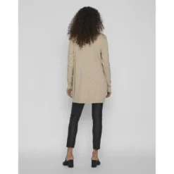 VilaCardigan col fendumarron en viscose Lana