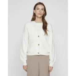 VilaCardigan manches longues en viscose Ril blanc Faye