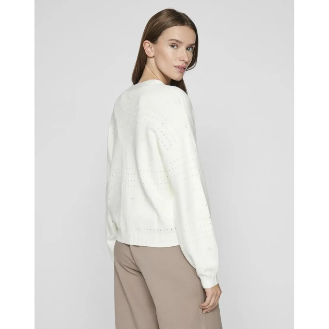 VilaCardigan manches longues en viscose Ril blanc Faye