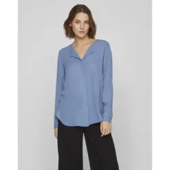 VilaChemise manches longues bleu Ana