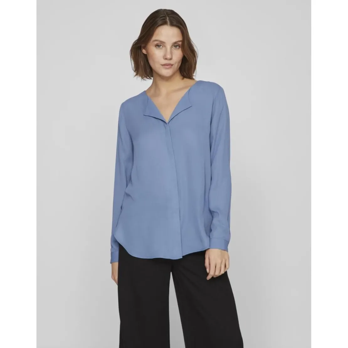 VilaChemise manches longues bleu Ana