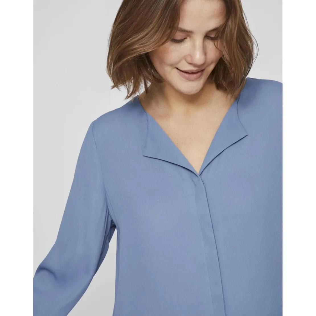 VilaChemise manches longues bleu Ana